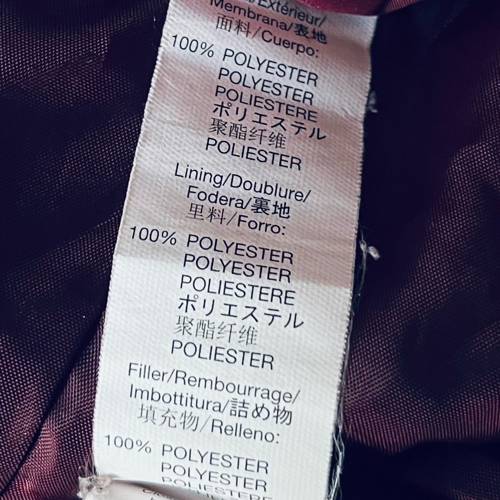 Gap Lightweight Puffer Jacket Ruby Wine Size Small - image 5